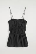 COS Gathered Cotton Peplum Top