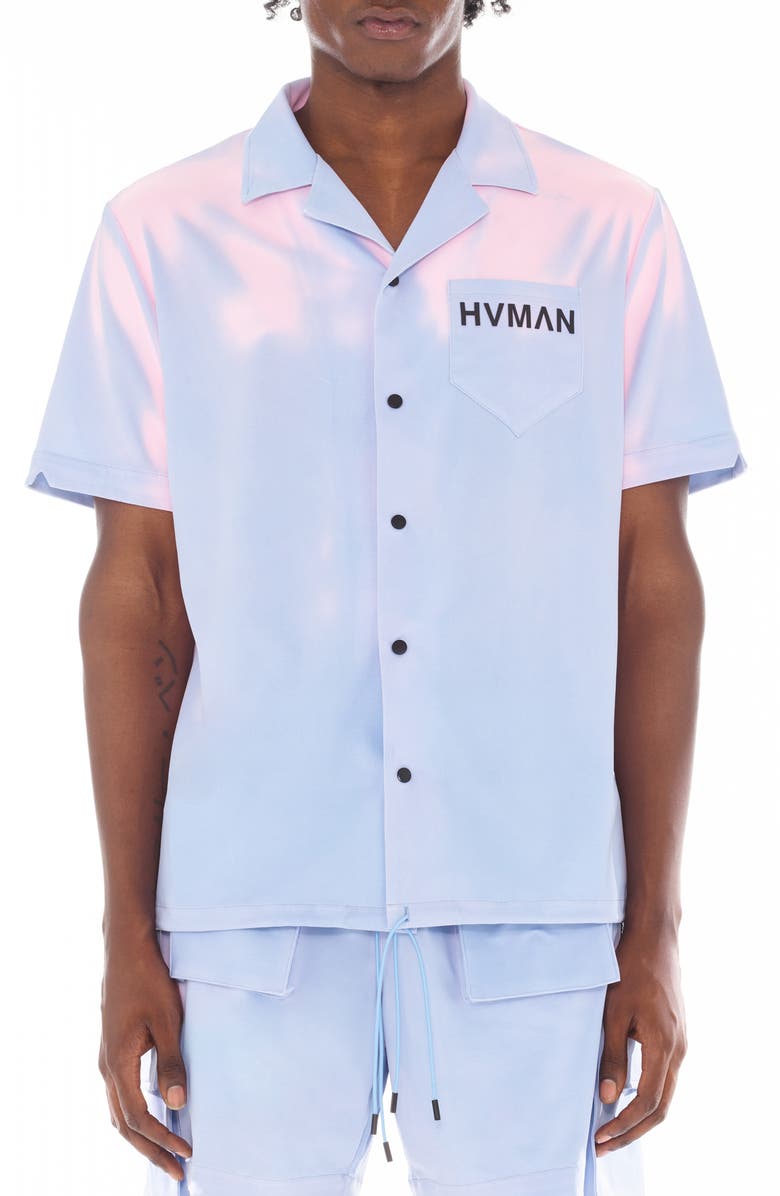 HVMAN Heat Sensitive Camp Shirt, Main, color, Sky