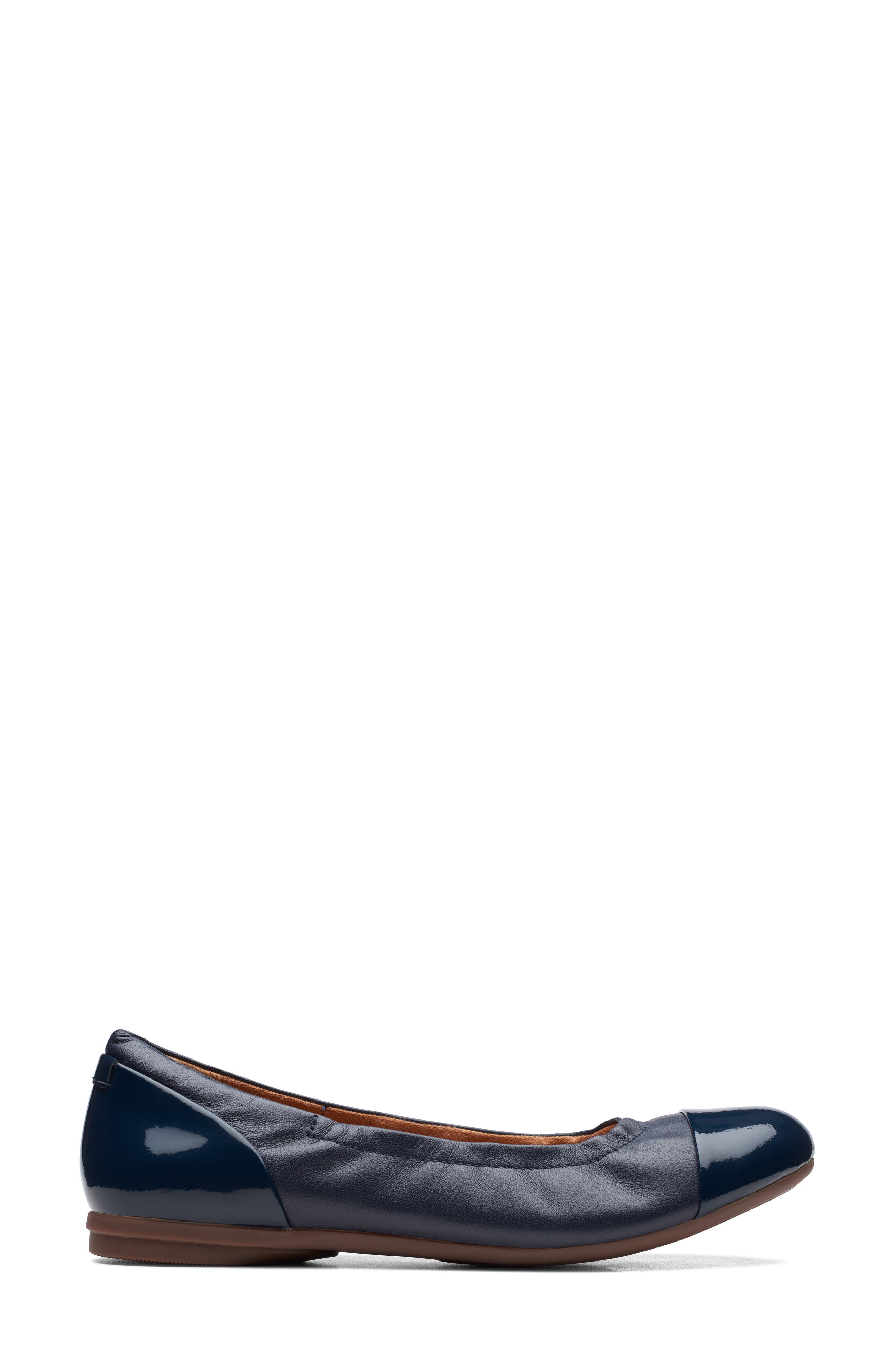 Clarks<sup>®</sup> Rena Jazz Flat, Alternate, color, Navy Leather