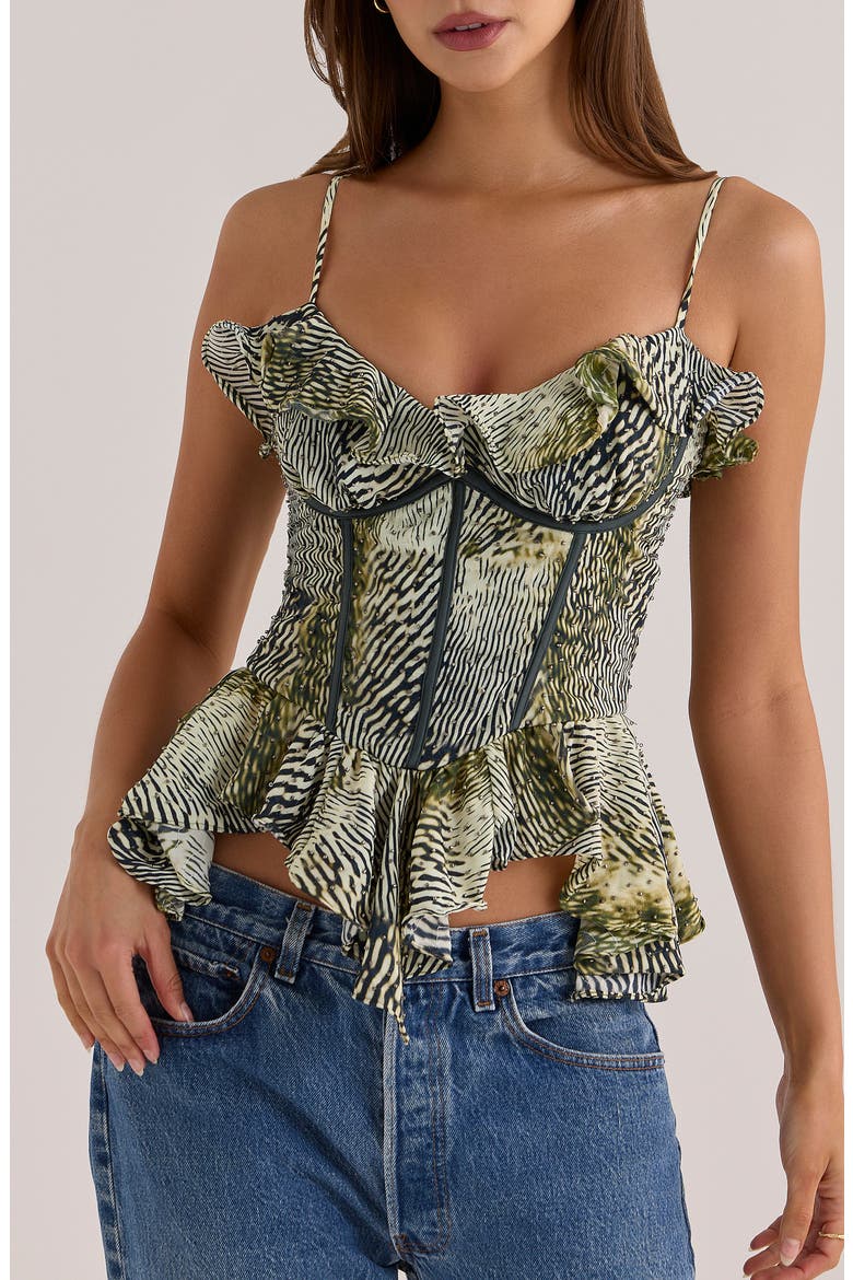 Alexandria Beaded Peplum Top, Main, color, ANIMAL PRINT