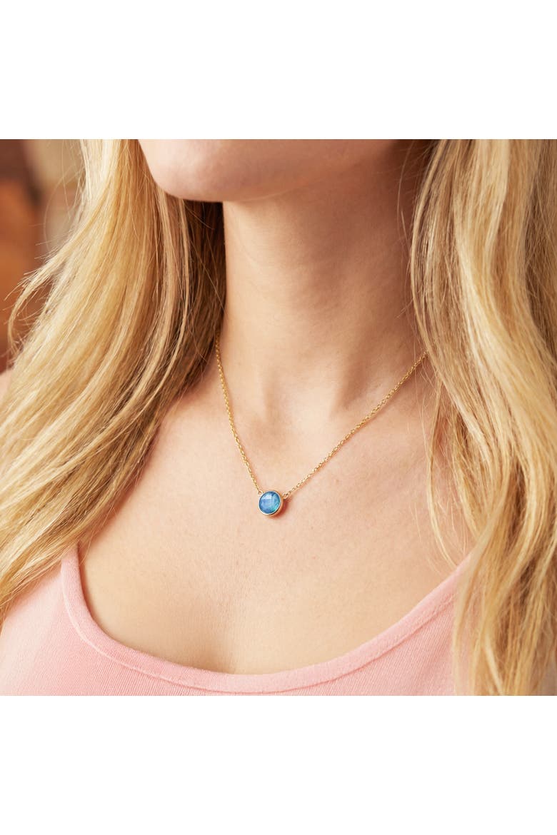 Blue Topaz Single Bezel Necklace, Alternate, color, Blue Topaz