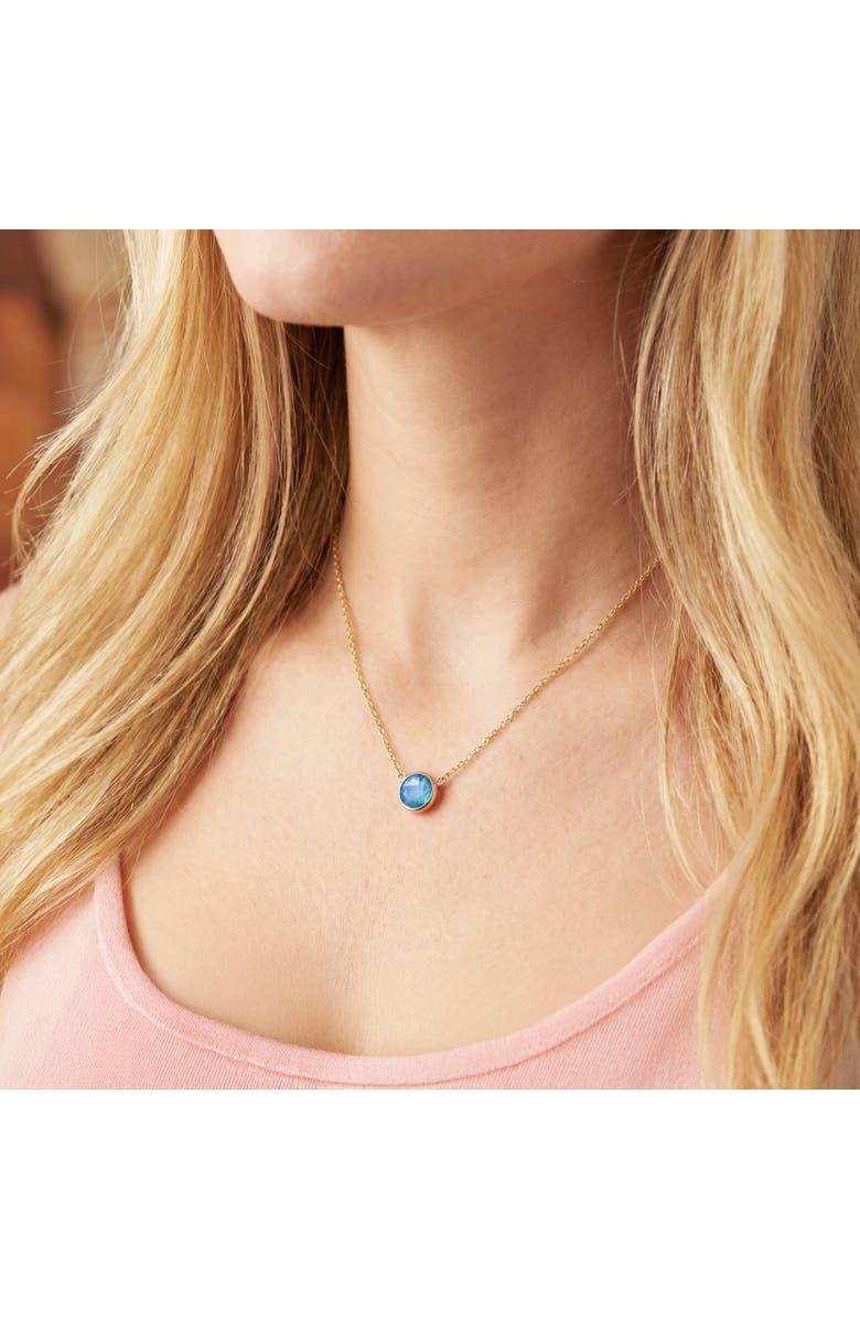 The Lovery Fine Jewelry Blue Topaz Single Bezel Necklace, Alternate, color, Blue Topaz