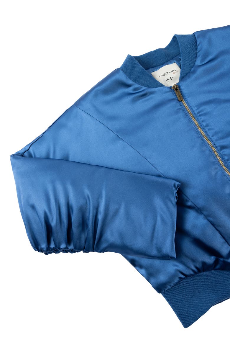 Habitual Kids Kids' Crop Satin Bomber Jacket, Alternate, color, 