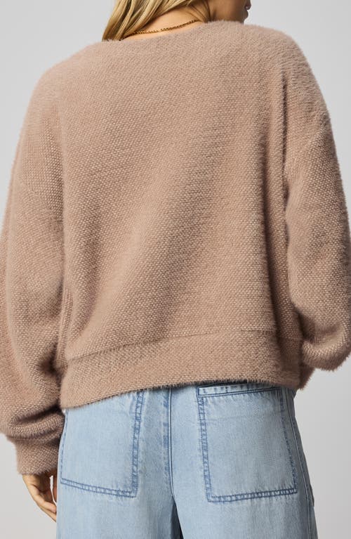 Splendid Fallon Fuzzy Crewneck Sweater In Brown