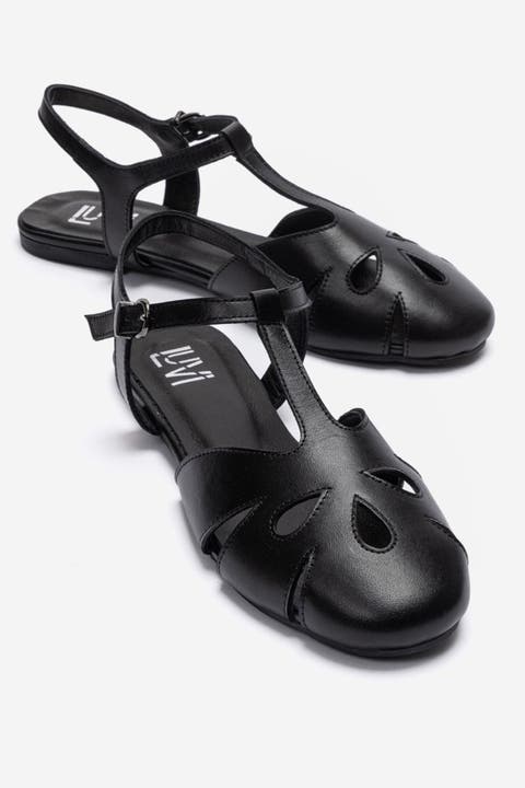 Nathalie Leather Ankle Strap Sandal