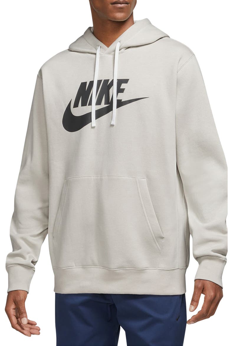 Sportswear Club Fleece Logo Hoodie, Main, color, 073 LTBONE/BLACK