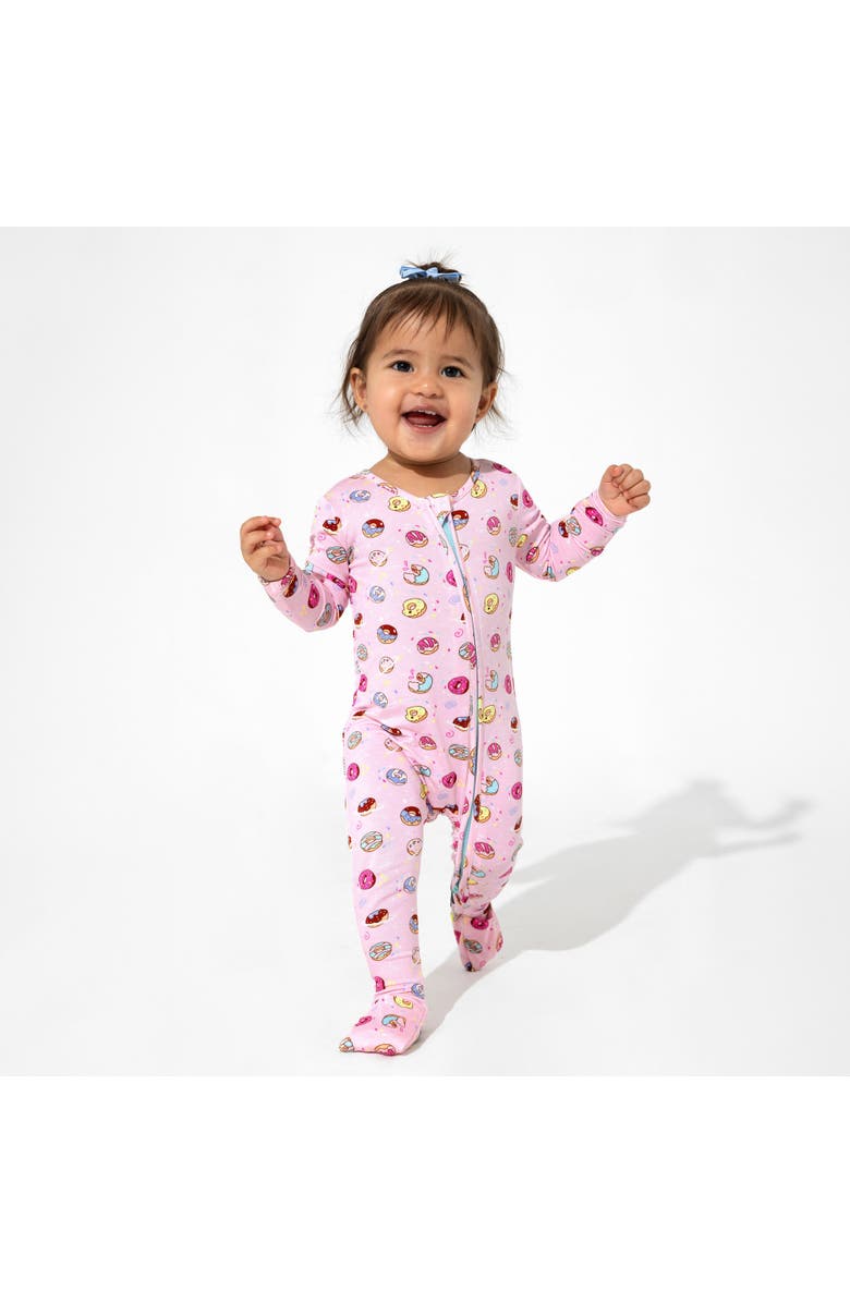 Bellabu Bear Baby Pink Space Donut Convertible Footie, Alternate, color, Pink Donut