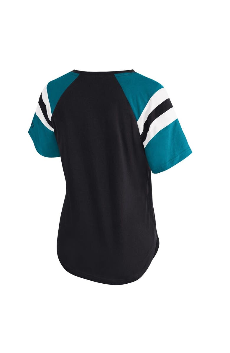 STARTER Women's Starter  Black Jacksonville Jaguars Game On Notch Neck Raglan T-Shirt, Alternate, color, 