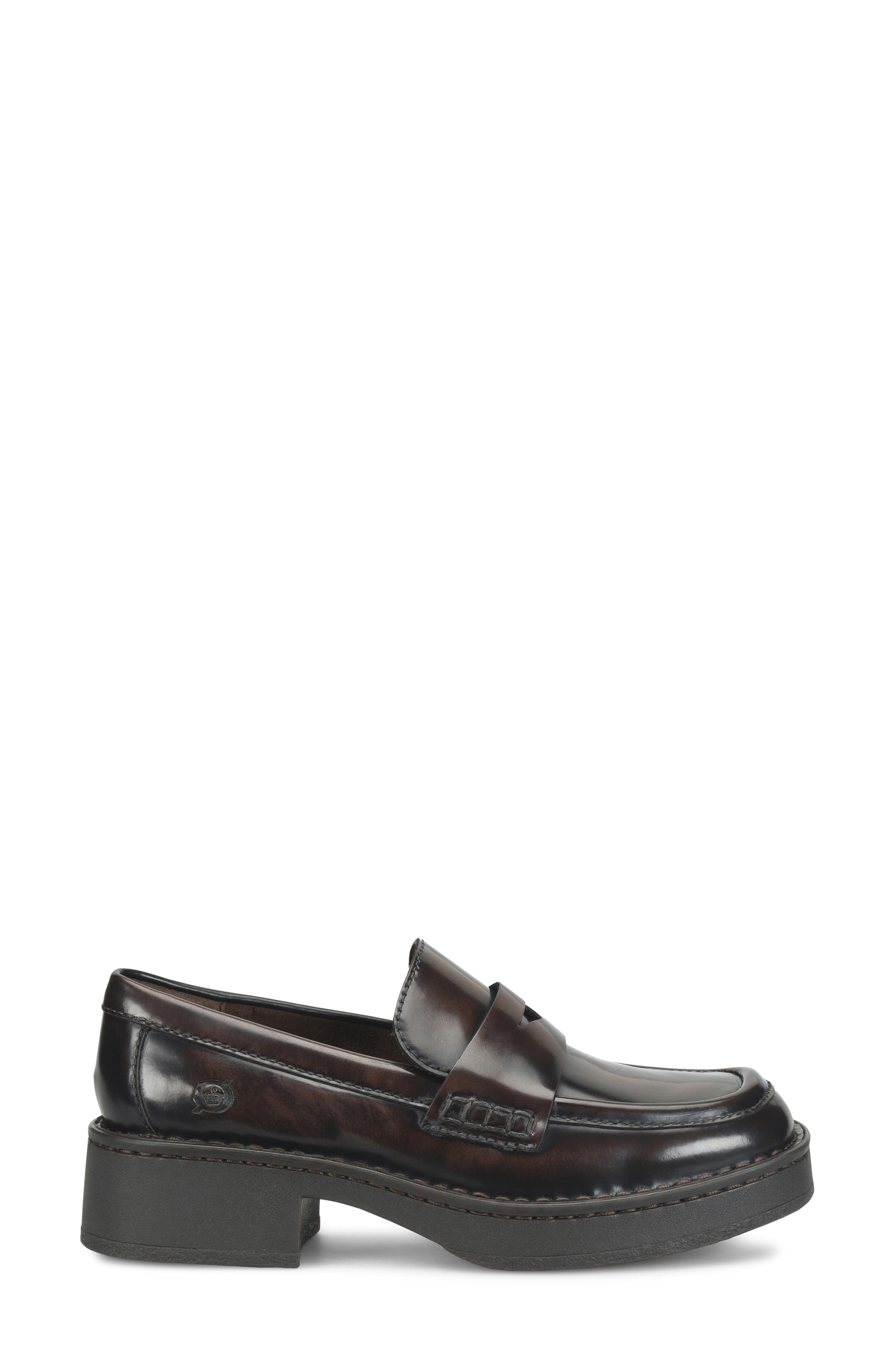 Faythe Leather Penny Loafer, Alternate, color, BROWN BRUSH OFF