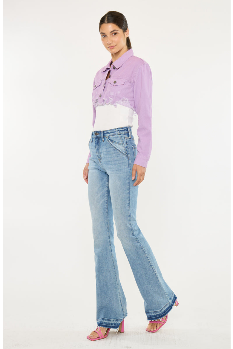 Aimmes High Rise Flare Stretch Jeans, Alternate, color, Medium Wash