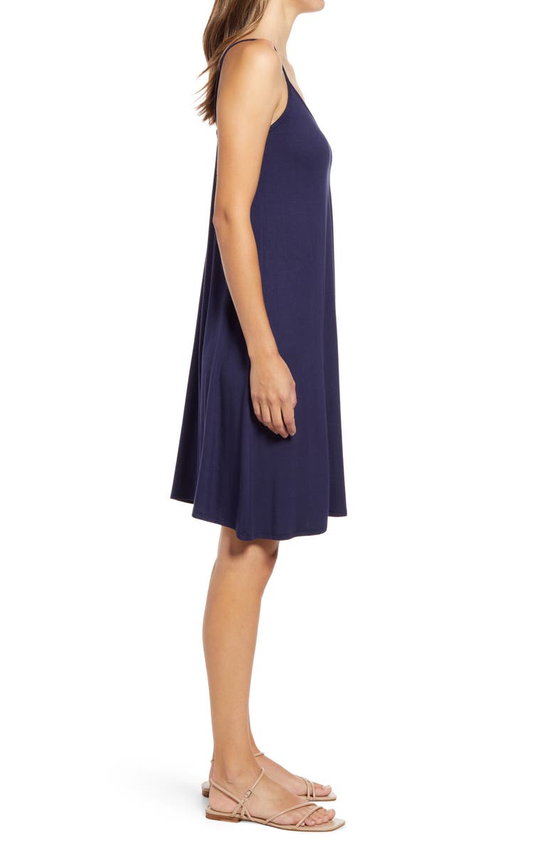 Loveappella Godet Slipdress, Alternate, color, Midnight