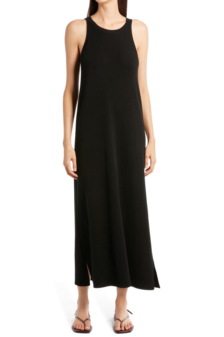 Cloveri Sleeveless Cashmere & Silk Maxi Dress, Main, color, BLACK