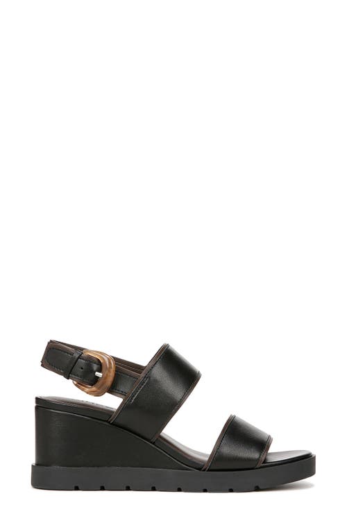 Vince Roma Leather Wedge Slingback Sandals In Black