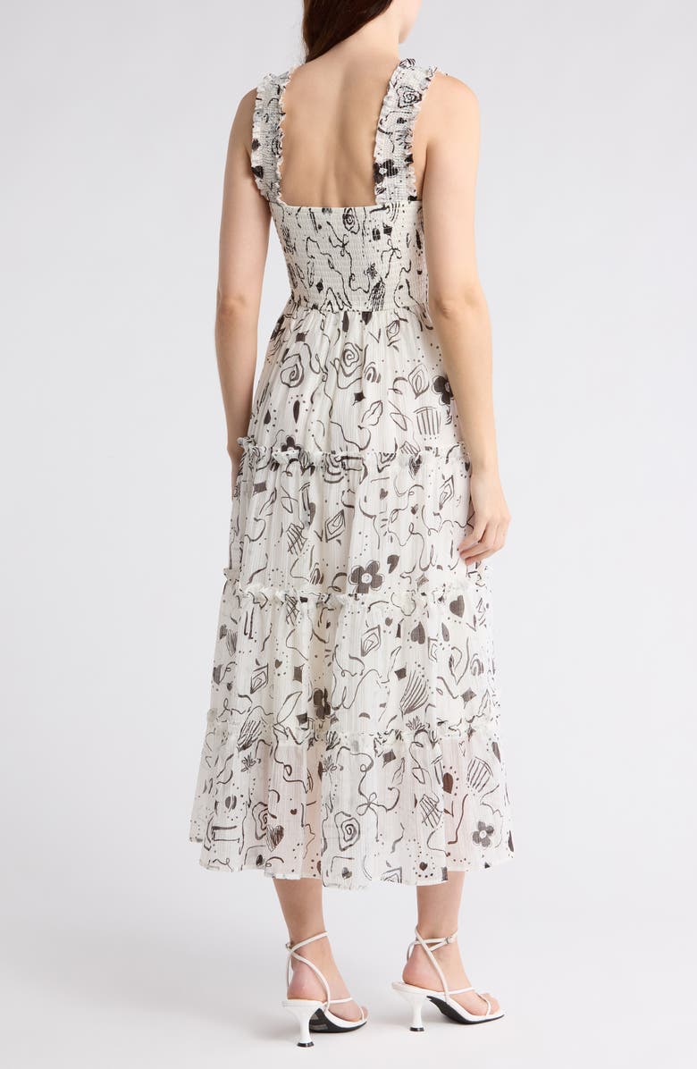 Blu Pepper Smocked Tiered Midi Dress, Alternate, color,