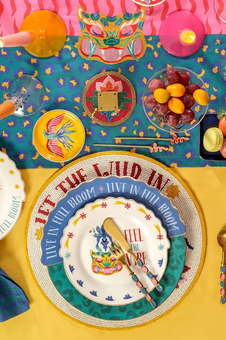 Dadri Beadded Placemat Wild 14 In, Alternate, color, White