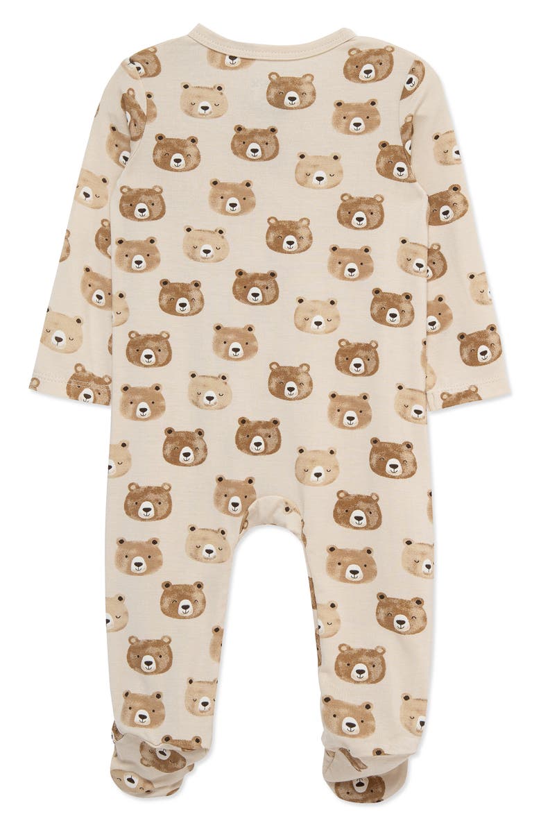 Little Me Happy Bears Stretch Viscose Footie, Alternate, color, Tan
