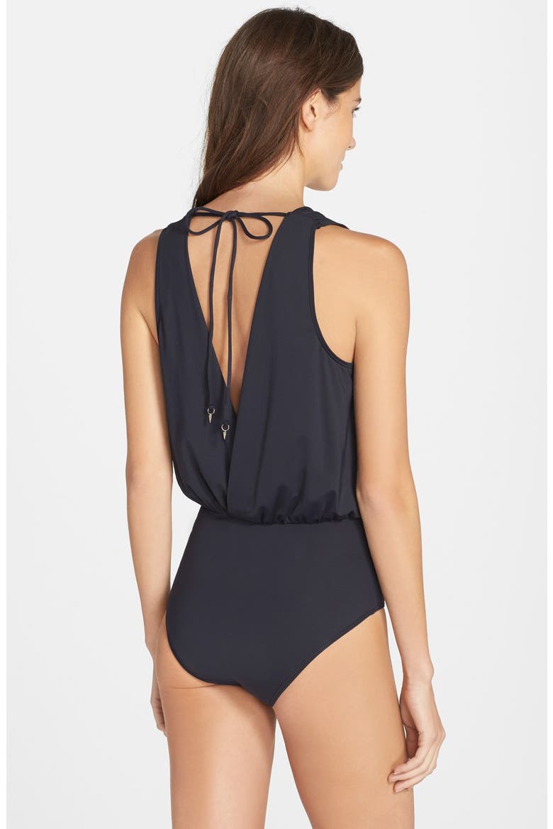 'Go Glam' One-Piece Swimsuit, Alternate, color, BLACK