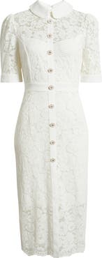 Tahari ASL Crepe & Lace Shirtdress