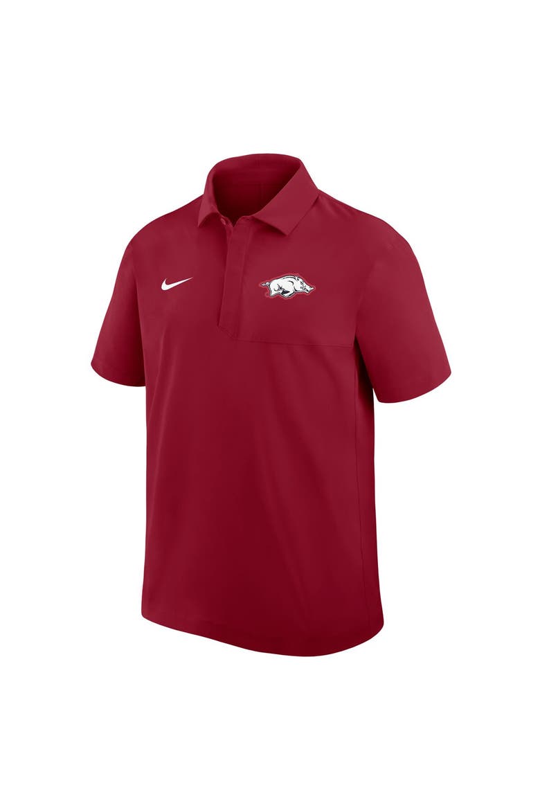 Men's Nike Cardinal Arkansas Razorbacks Woven Polo, Alternate, color, Cardinal