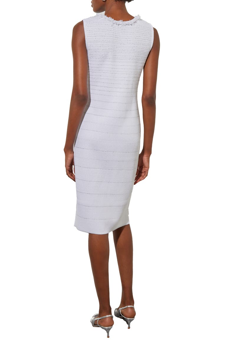 Sleeveless Metallic Sheath Dress, Alternate, color, WHITE/ SILVER