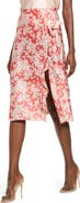 Socialite Floral Ruffle Slit Skirt