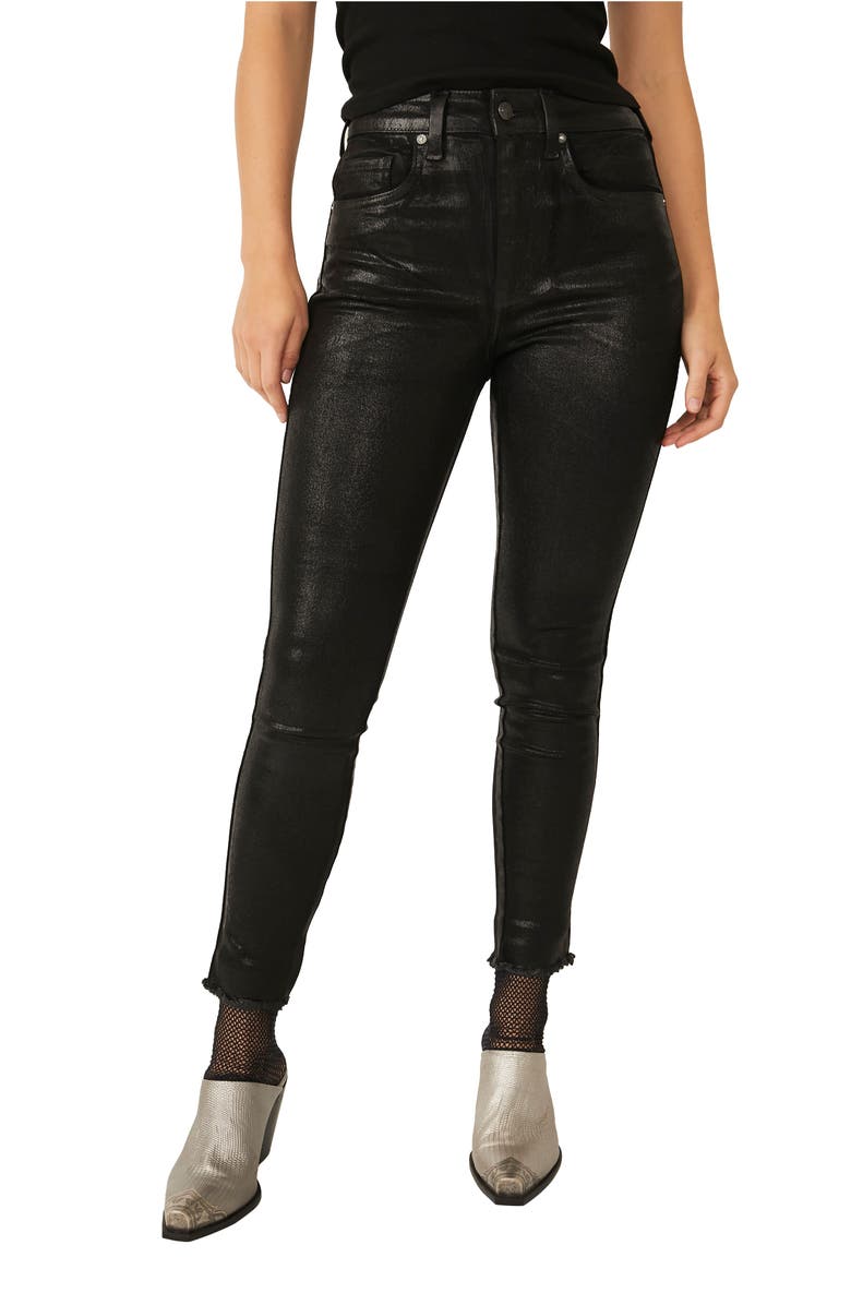 Free People High Waist Coated Jeans, Main, color, 