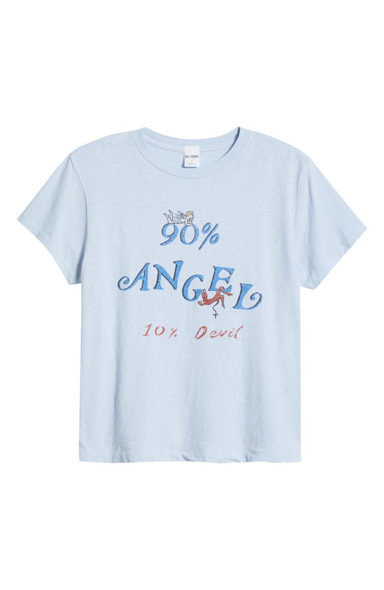 Re/Done Angel Devil Cotton Graphic T-Shirt, Alternate, color, 