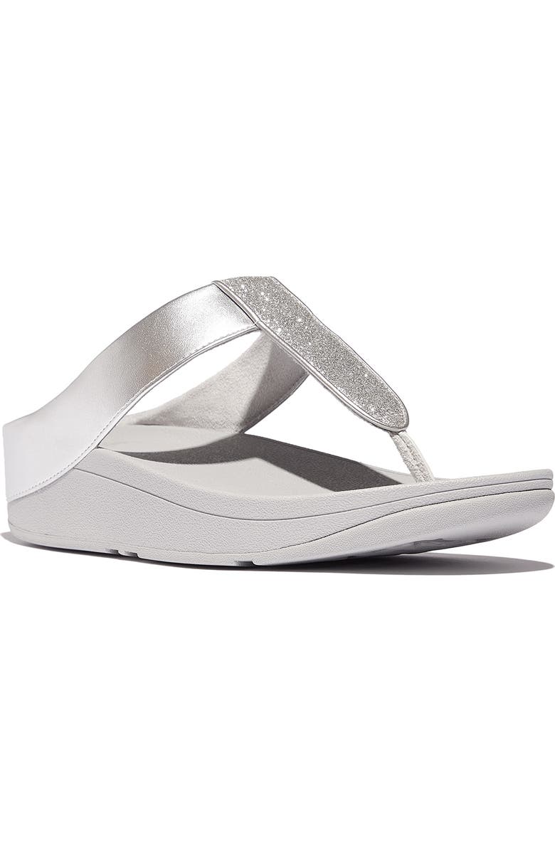 FitFlop Fino Platform Wedge Flip Flop, Main, color, Silver