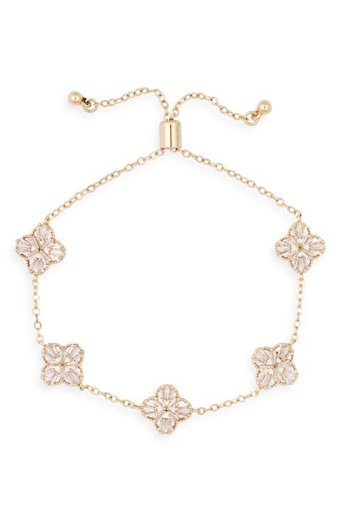 Crystal Clover Station Bracelet