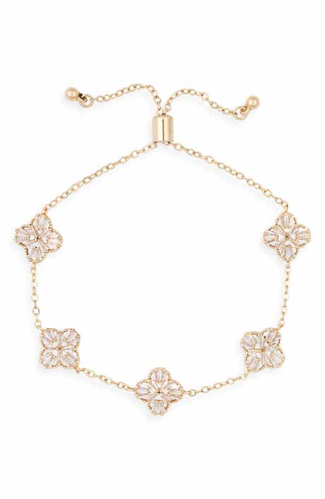 Crystal Clover Station Bracelet