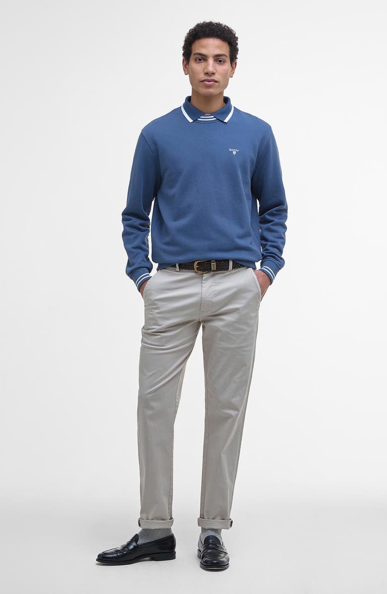 Barbour Rosford Tipped Cotton Crewneck Sweatshirt, Alternate, color, Dark Denim