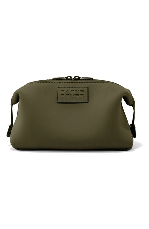 Dagne Dover Hunter Large Neoprene Toiletry Bag in Dark Moss at Nordstrom