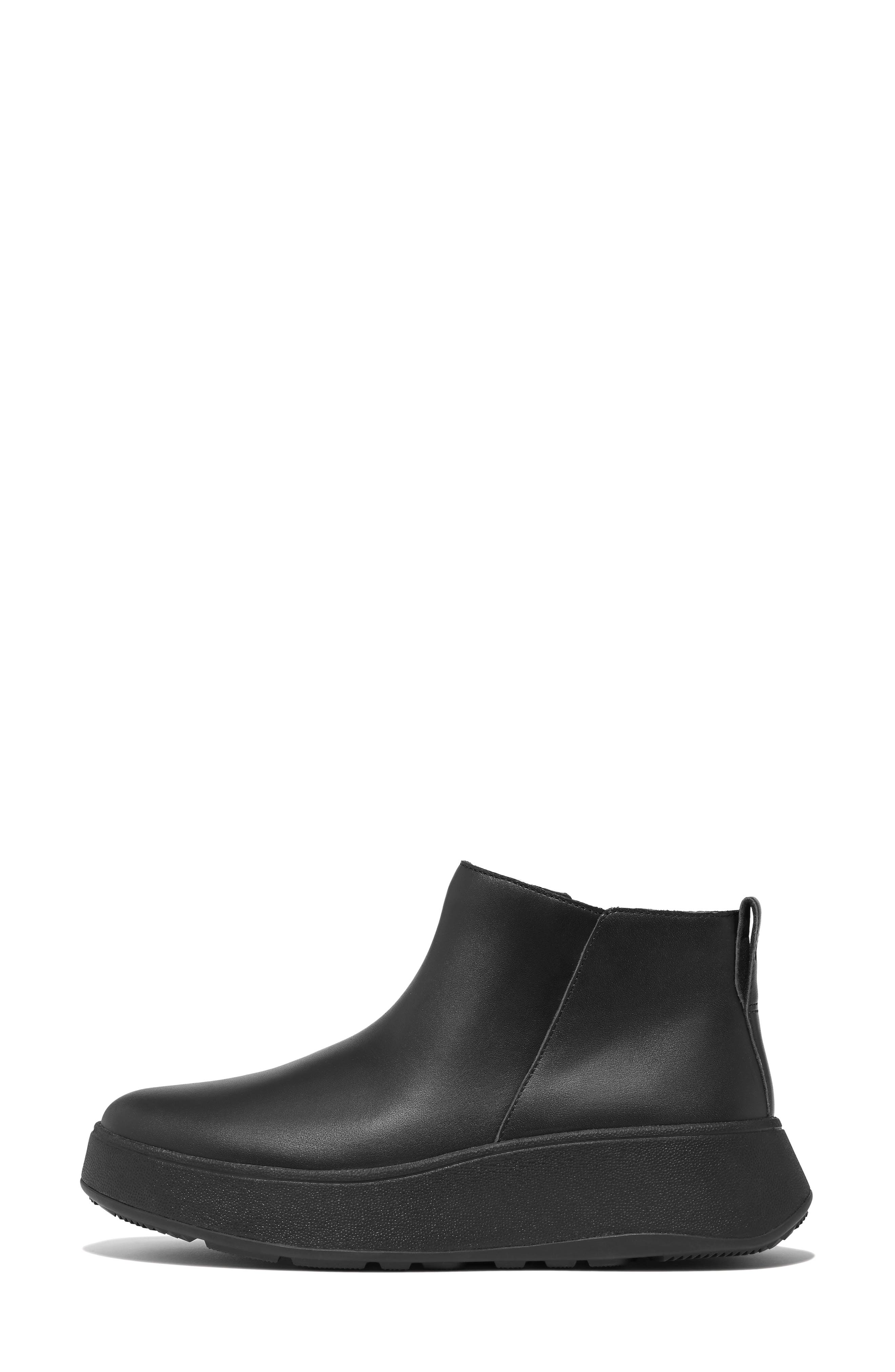 FitFlop F-Mode Platform Bootie, Alternate, color, All Black