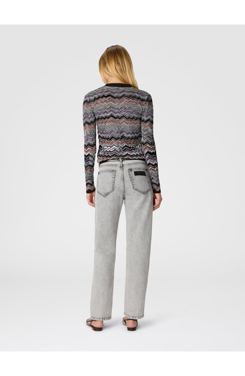 Missoni Slim Buttoned Cardigan With Flame Chevron Pattern, Alternate, color, 