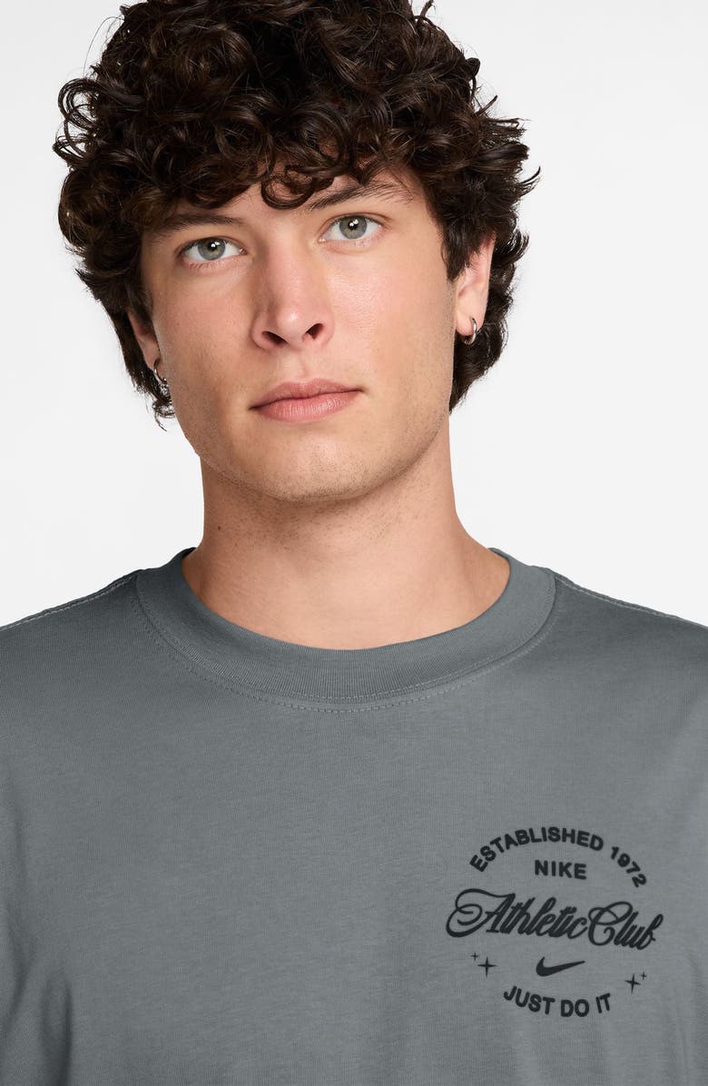 Nike Athletic Club Cotton Graphic T-Shirt, Alternate, color, Smoke Grey/ Black