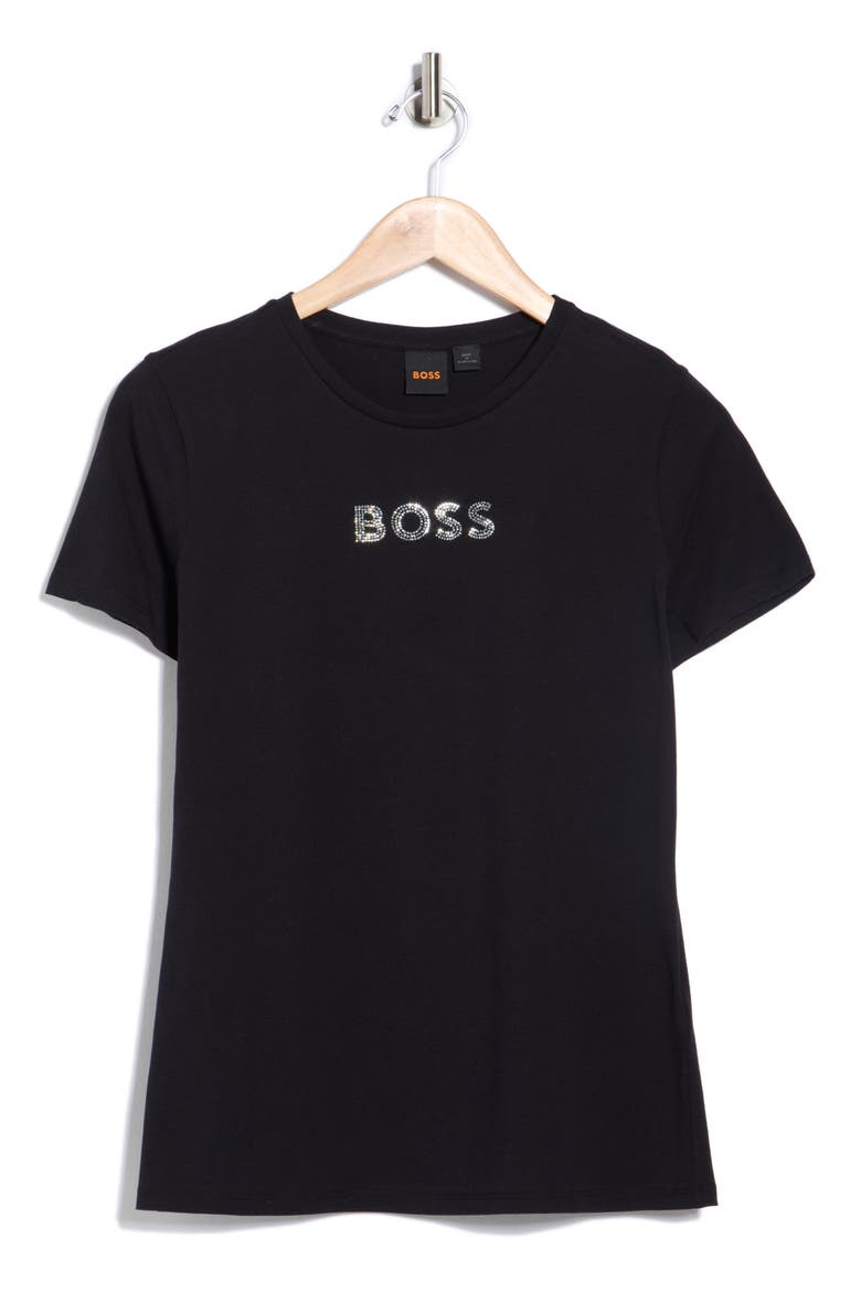 Rhinestone Logo T-Shirt, Alternate, color, BLK