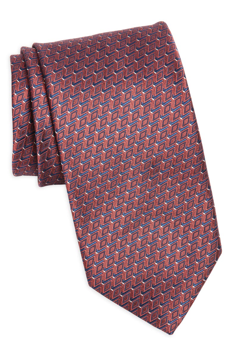 Canali Micro Fancy Geo Silk Tie, Main, color,