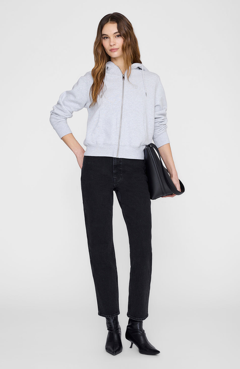 ANINE BING Casper Zip Up Sweatshirt, Main, color, Grey Melange