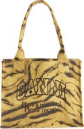 Ganni Large Zebra Print Shopper