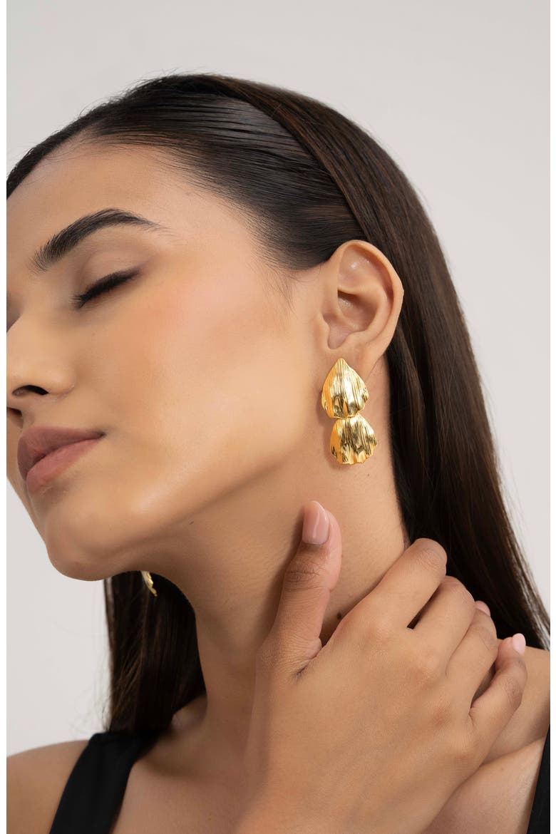 Zaria Double Drop Earrings, Alternate, color, GOLD