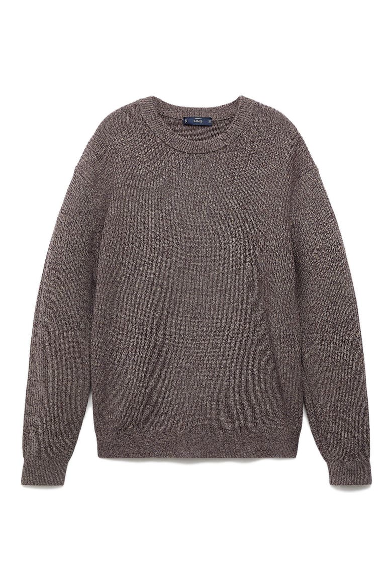 Marled Cotton Crewneck Sweater, Alternate, color, WINE