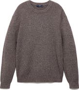 MANGO Marled Cotton Crewneck Sweater