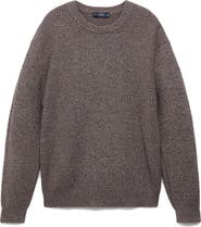 MANGO Marled Cotton Crewneck Sweater