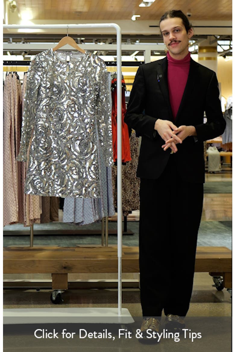 Stassi Floral Sequin Long Sleeve Cocktail Minidress video