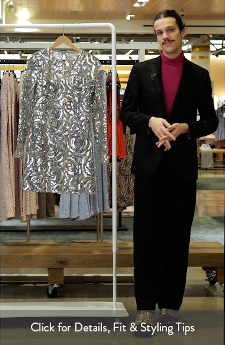 Stassi Floral Sequin Long Sleeve Cocktail Minidress, sales video thumbnail