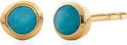 Monica Vinader Mini Green Onyx Stud Earrings