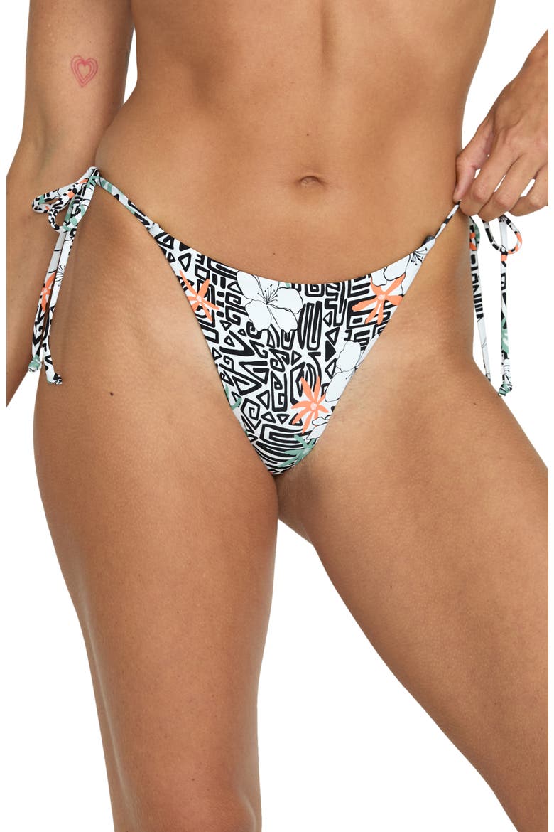 Sol Rebel Reversible Side Tie Bikini Bottoms, Main, color, WHITE/BLACK