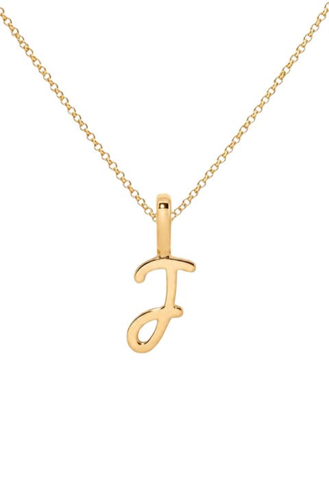 Script Initial Charm Necklace
