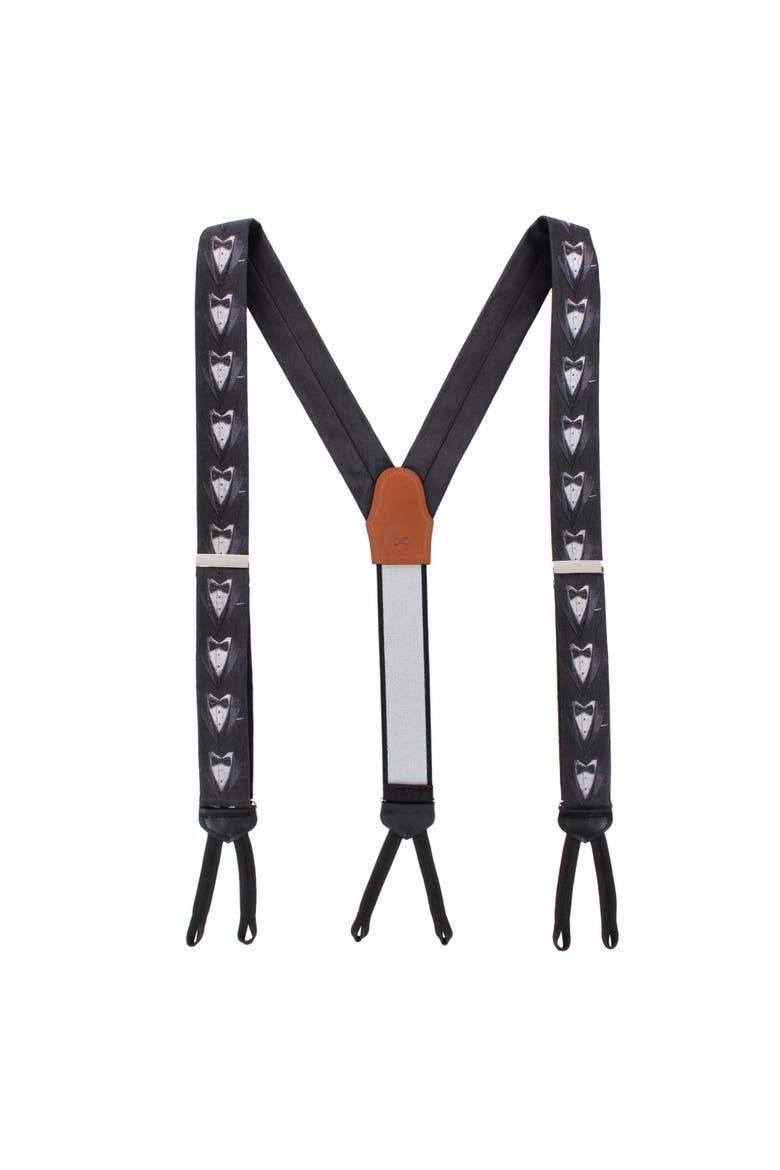 The Formal Affair Sik Novelty Formal End Suspenders, Alternate, color, Black