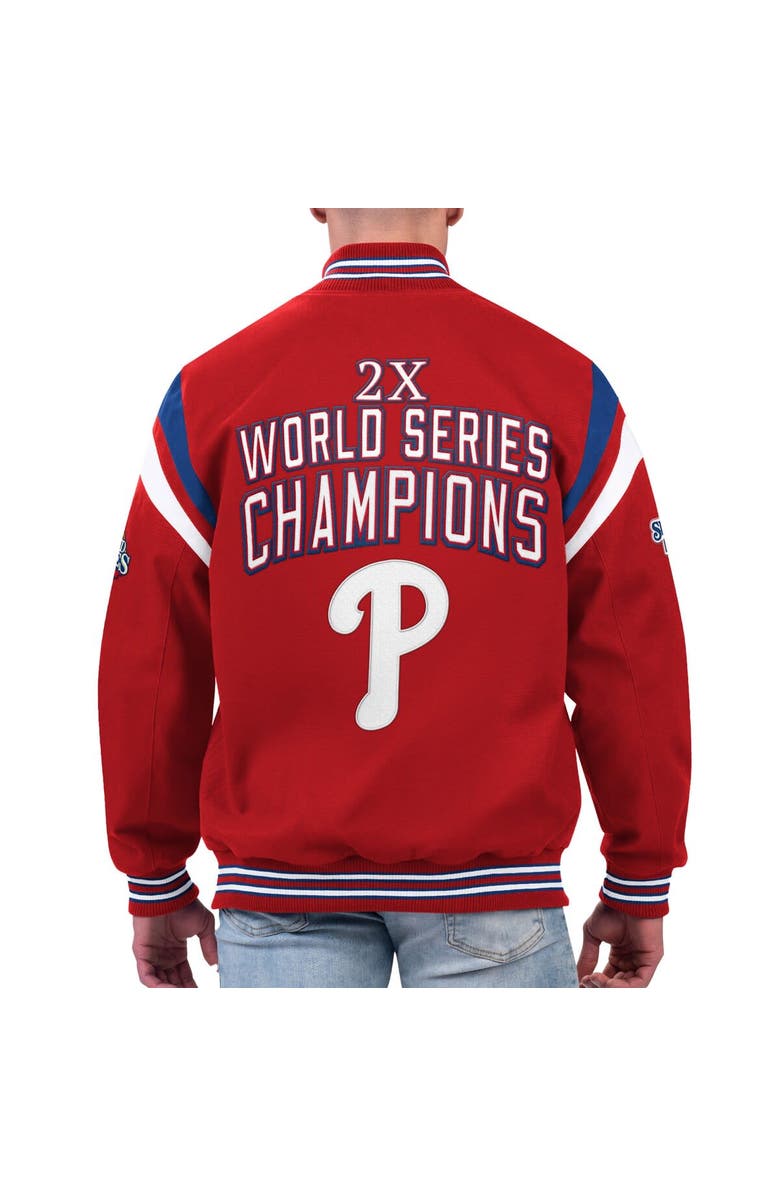 G-III SPORTS BY CARL BANKS Men's G-III Sports by Carl Banks Red Philadelphia Phillies Quick Full-Snap Varsity Jacket, Alternate, color, Red